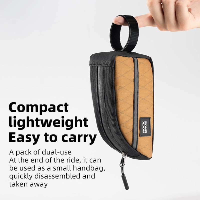 ROCKBROS Bicycle Top Tube Bag Bike Front Frame Bag Waterproof Nylon Pouch Pack 0.9L