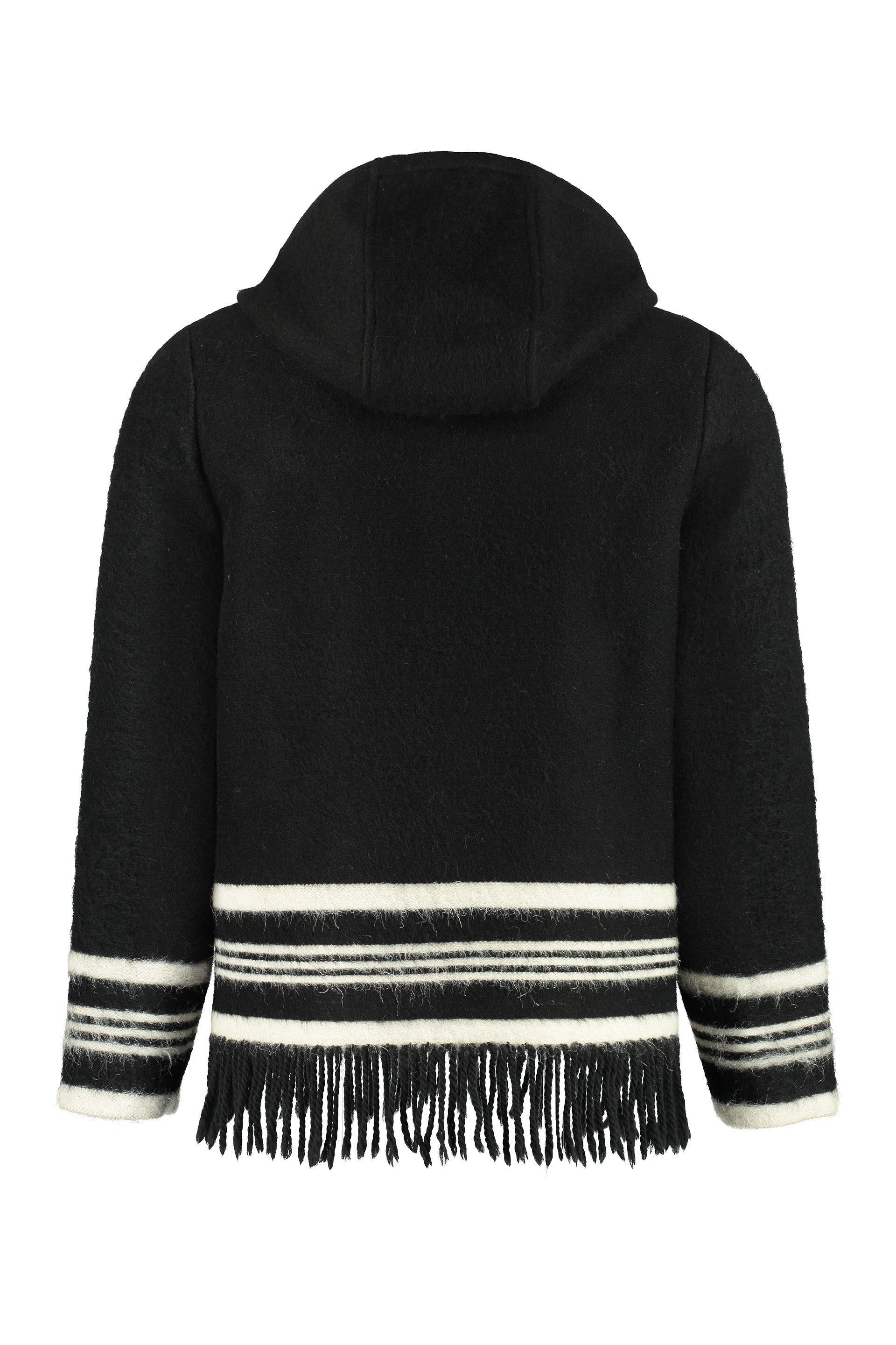 Saint Laurent Zip-Up Fringed Long-Sleeved Hoodie