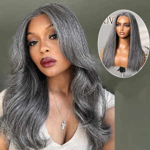 Salt and Pepper Straight Glueless Minimalist HD Lace T Part Grey Wig Pre-Cut Lace