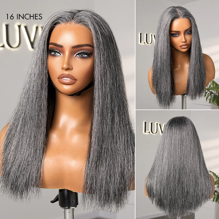 Salt and Pepper Straight Glueless Minimalist HD Lace T Part Grey Wig Pre-Cut Lace