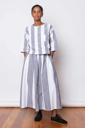 Sheldon Shirt Stripe - White/Grey