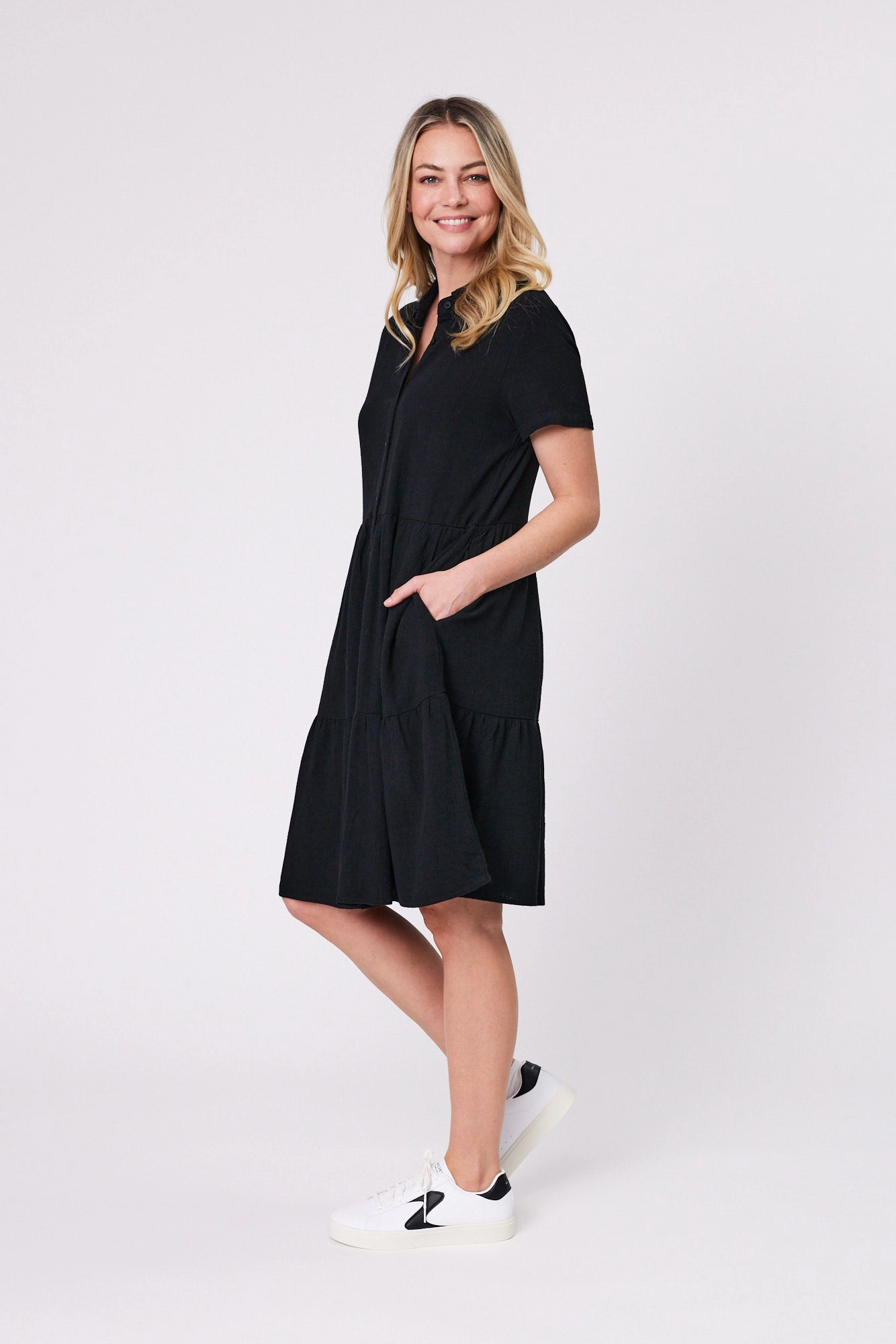 Shine On Essentials Shirt Dress Black