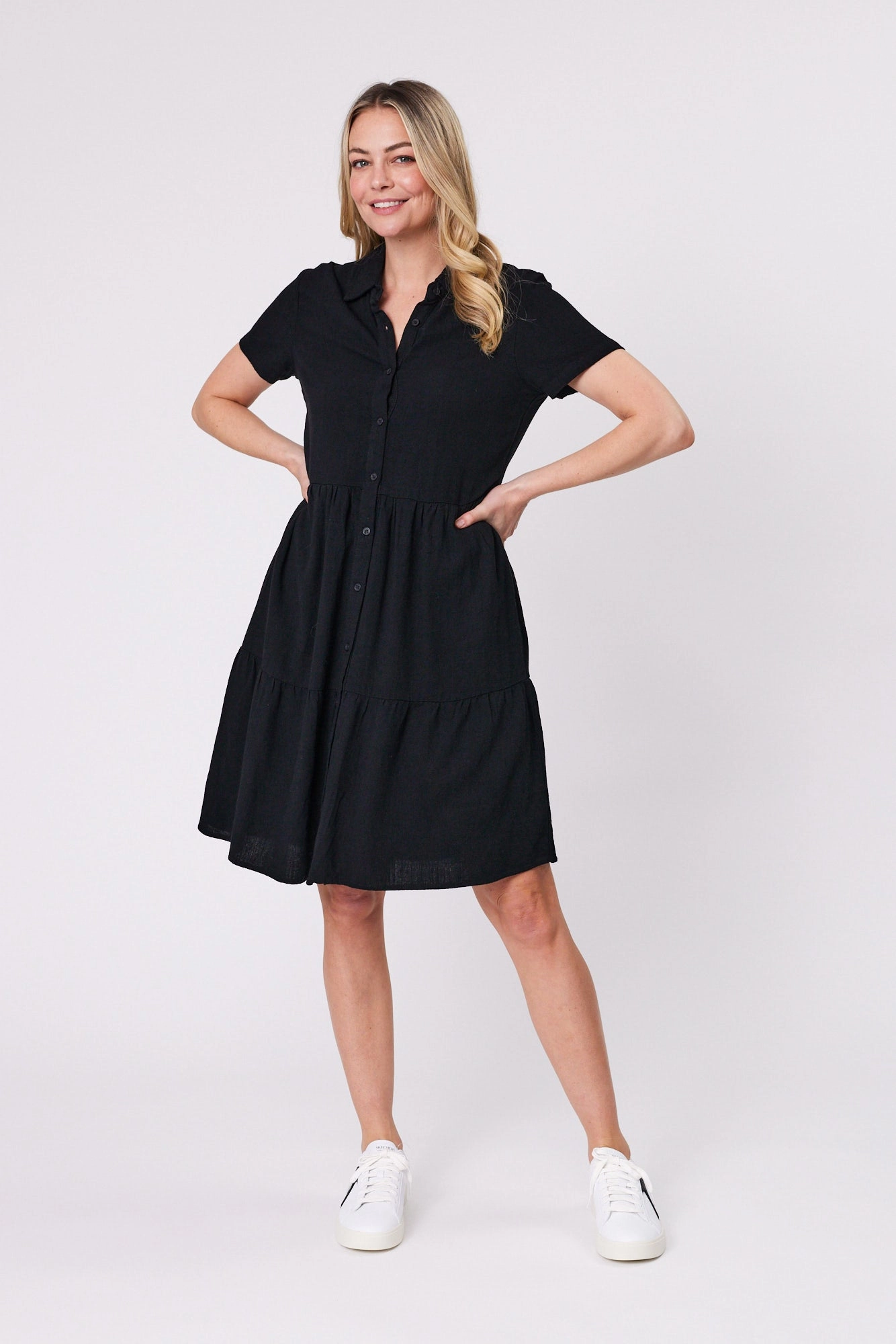 Shine On Essentials Shirt Dress Black