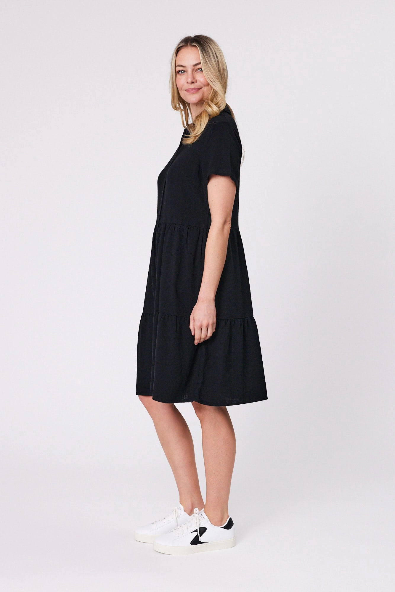 Shine On Essentials Shirt Dress Black