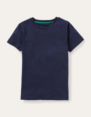 Slub Washed T-shirt-Navy Blue