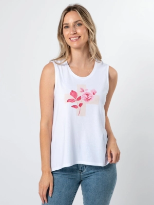 Stella   Gemma Tank White Jolie Ruby Rose Cross