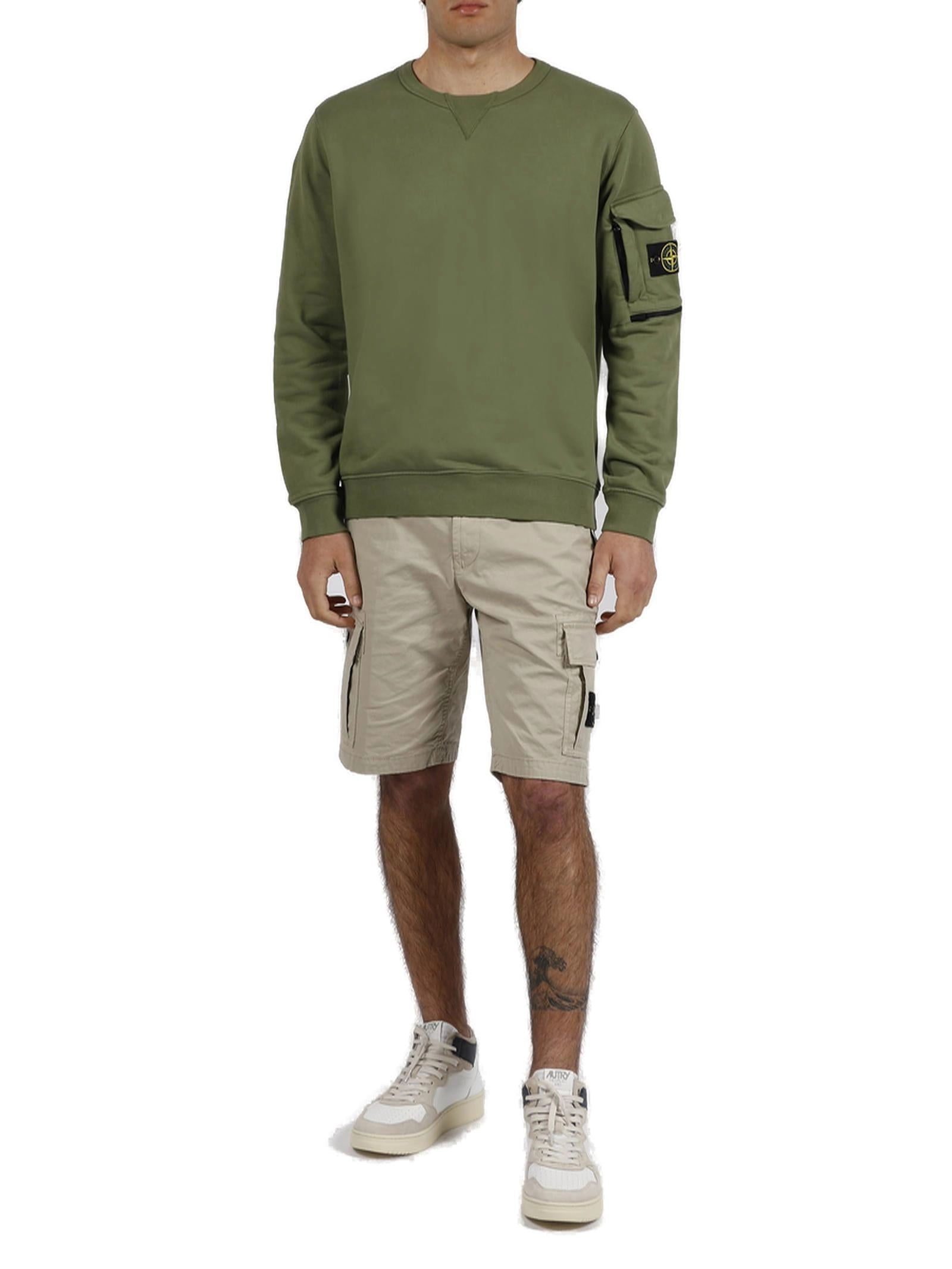 Stone Island Logo Patch Crewneck Sweatshirt
