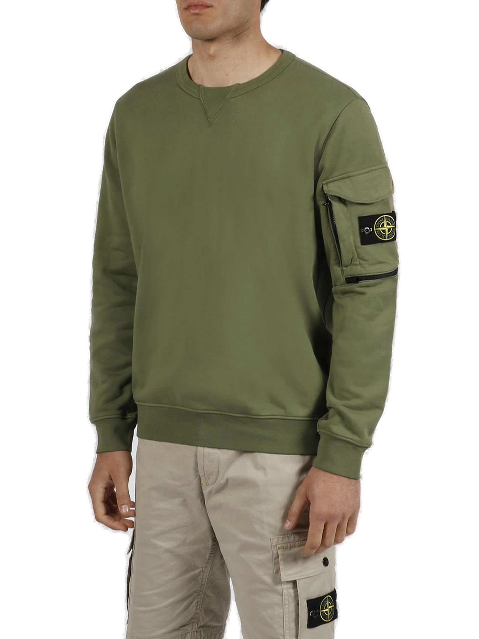 Stone Island Logo Patch Crewneck Sweatshirt