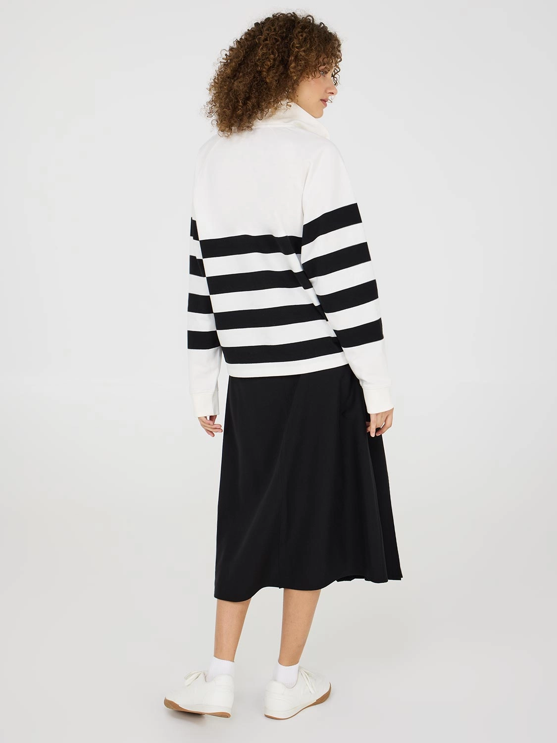 Striped Half-Zip Fleece Sweatshirt