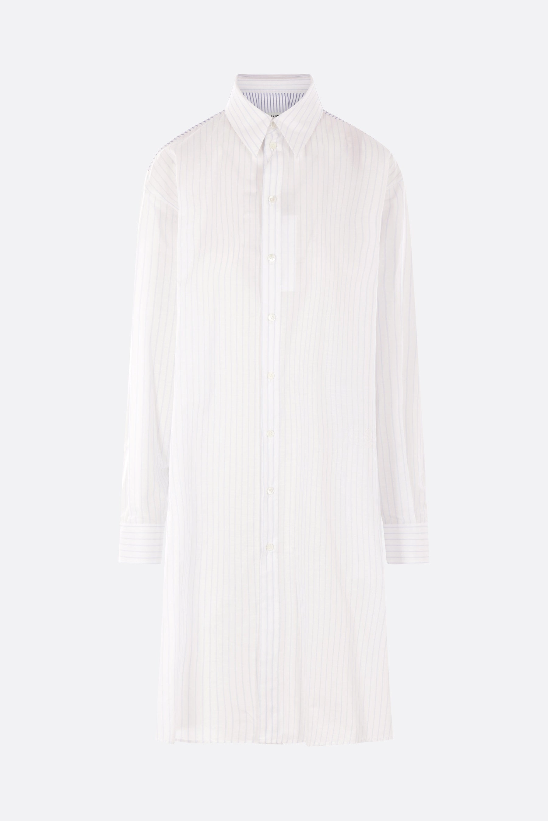 striped poplin shirt dress