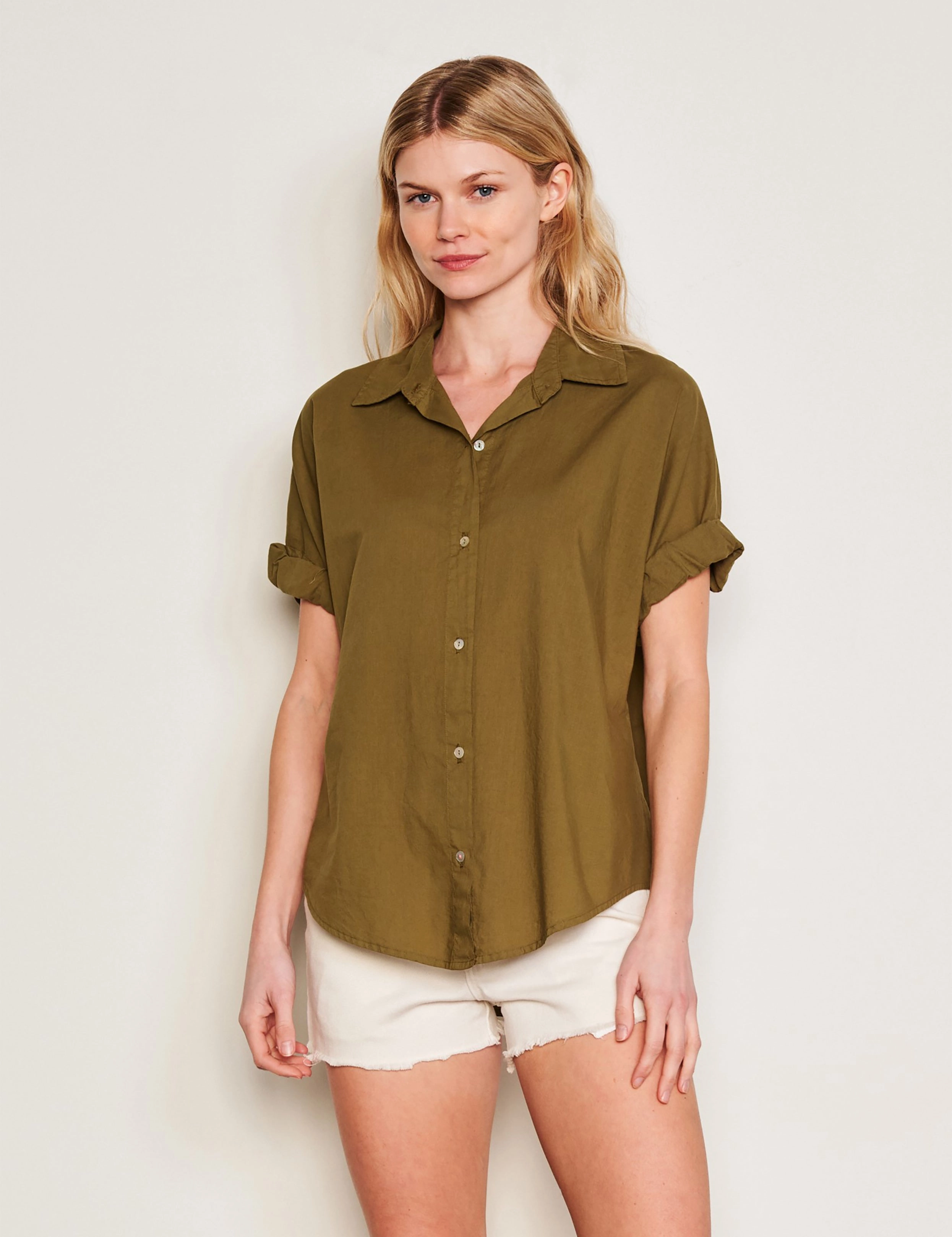 Sundry Roll Short Sleeve Shirt in Olive