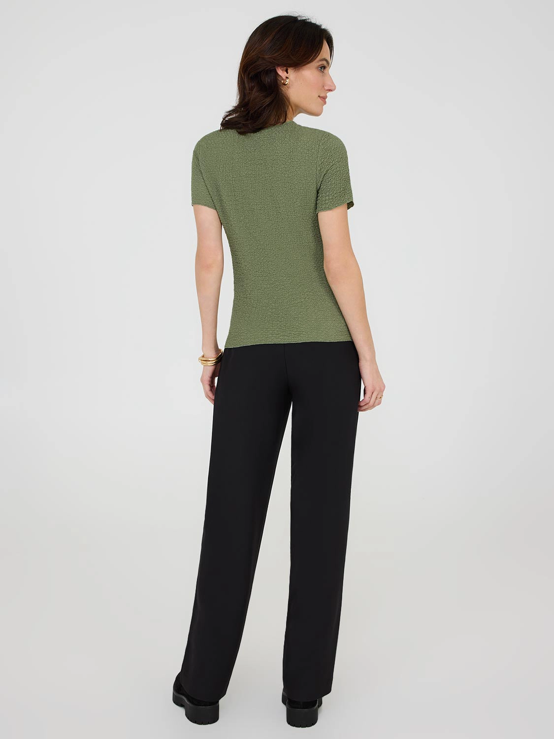 Textured Crew Neck T-Shirt