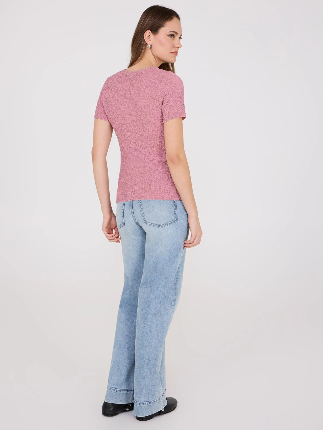 Textured Crew Neck T-Shirt