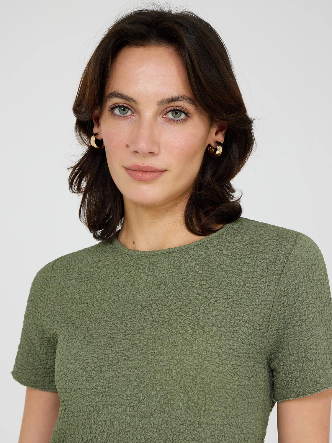 Textured Crew Neck T-Shirt