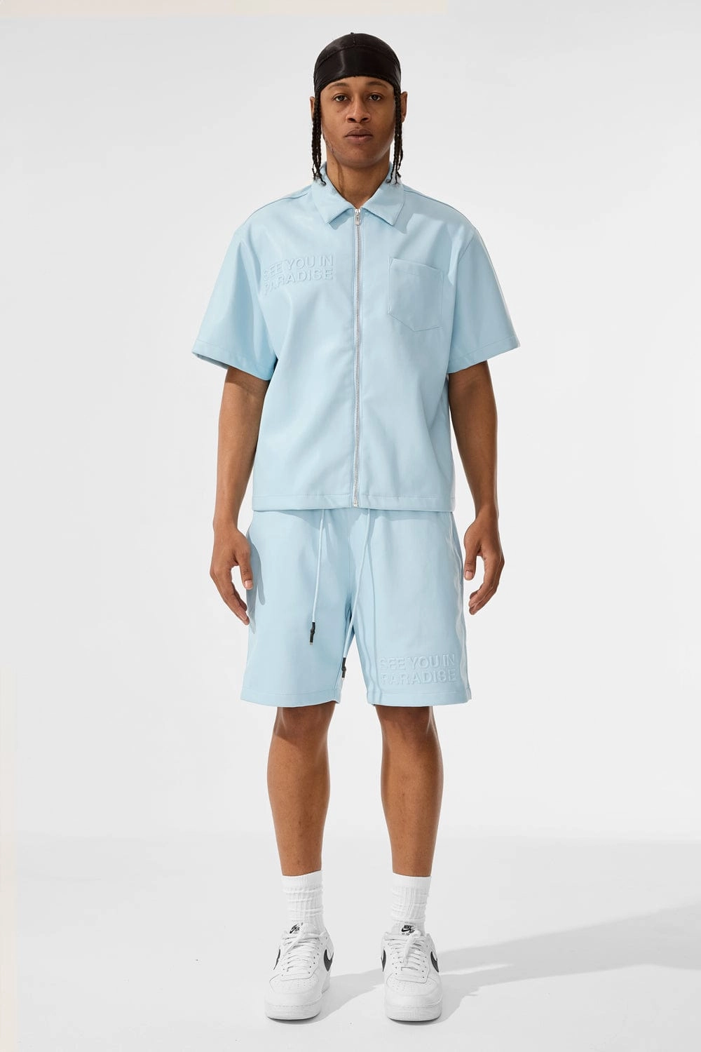 Thriller Full Zip S/S Shirt (Sky Blue)