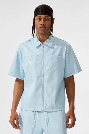 Thriller Full Zip S/S Shirt (Sky Blue)