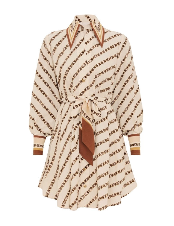 Tuck Mini Shirt Dress