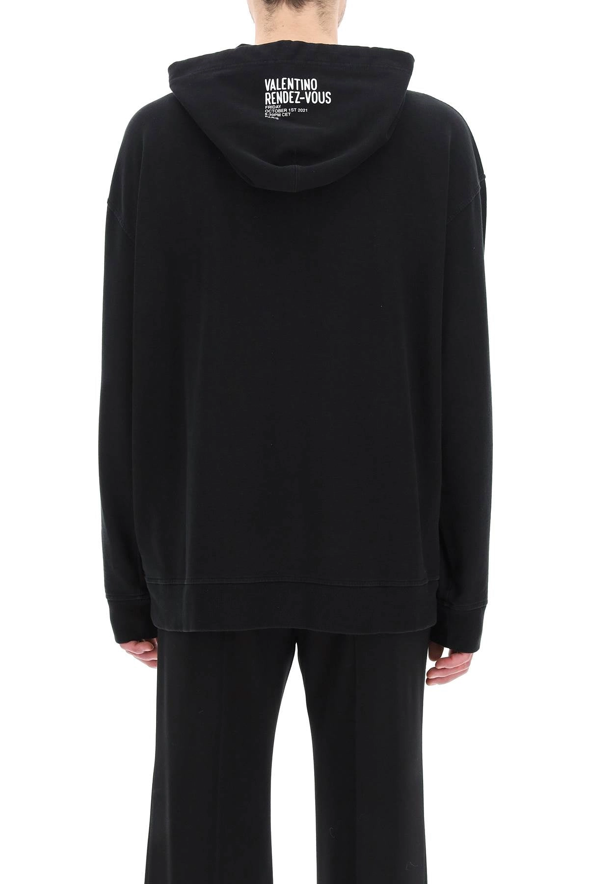 Valentino Graphic Printed Drawstring Hoodie