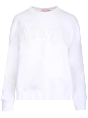 Valentino Logo Embossed Jersey Sweatshirt