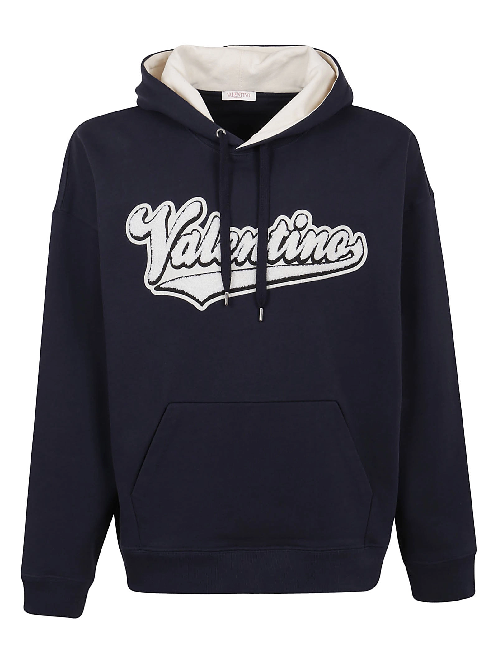 Valentino Logo Embroidered Drawstring Hoodie