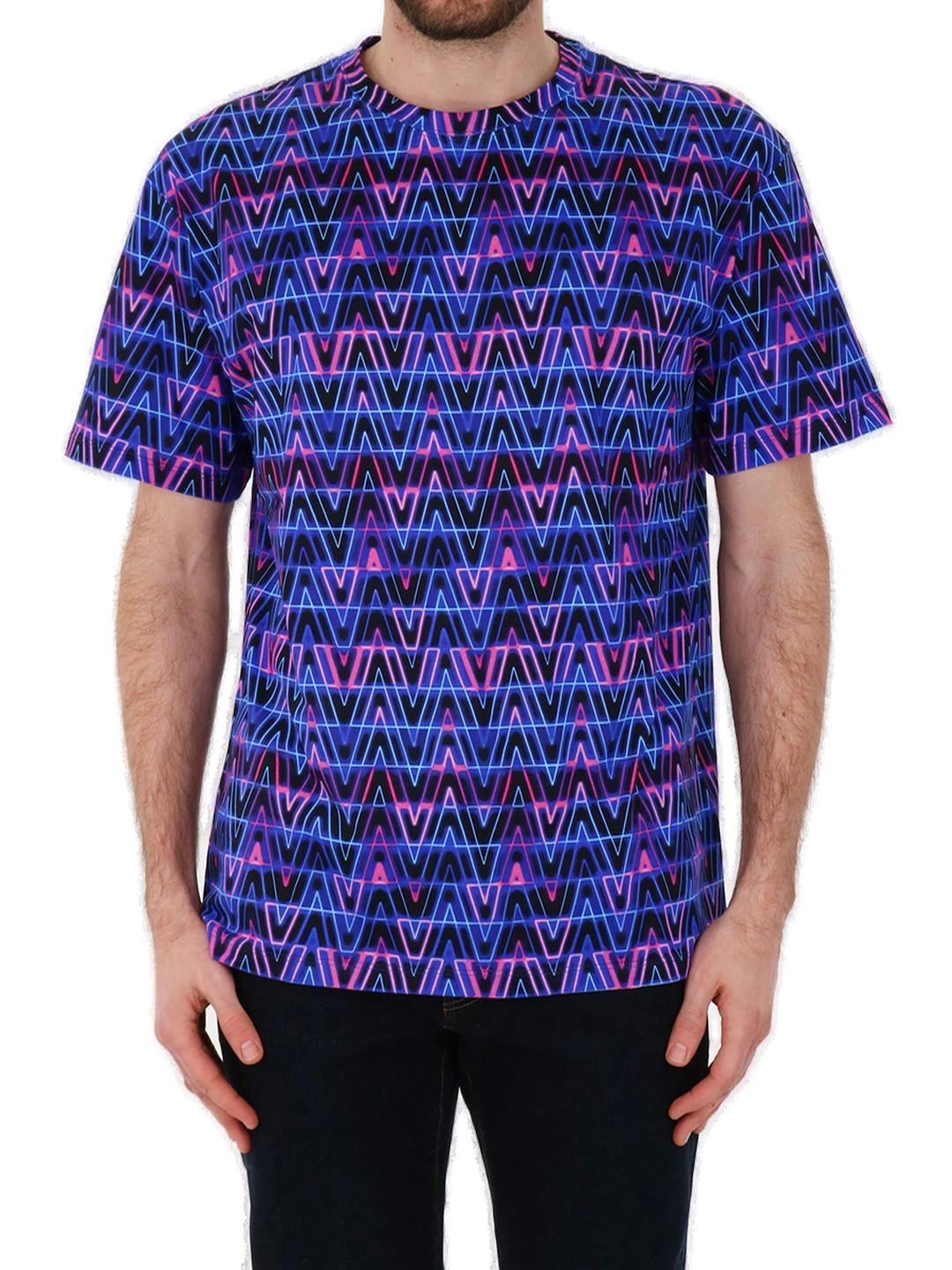 Valentino V Neon Optical Printed T-Shirt
