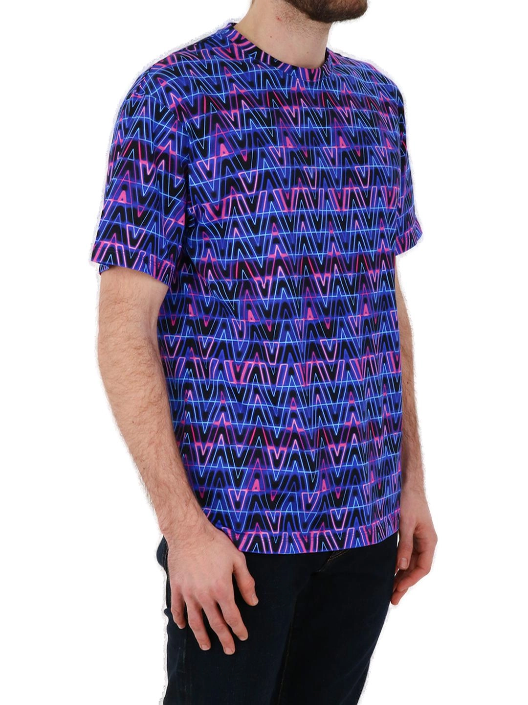 Valentino V Neon Optical Printed T-Shirt