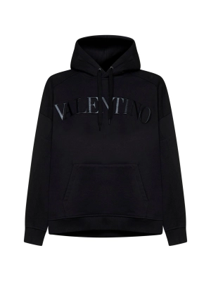 Valentino VLTN Logo Detailed Drawstring Hoodie