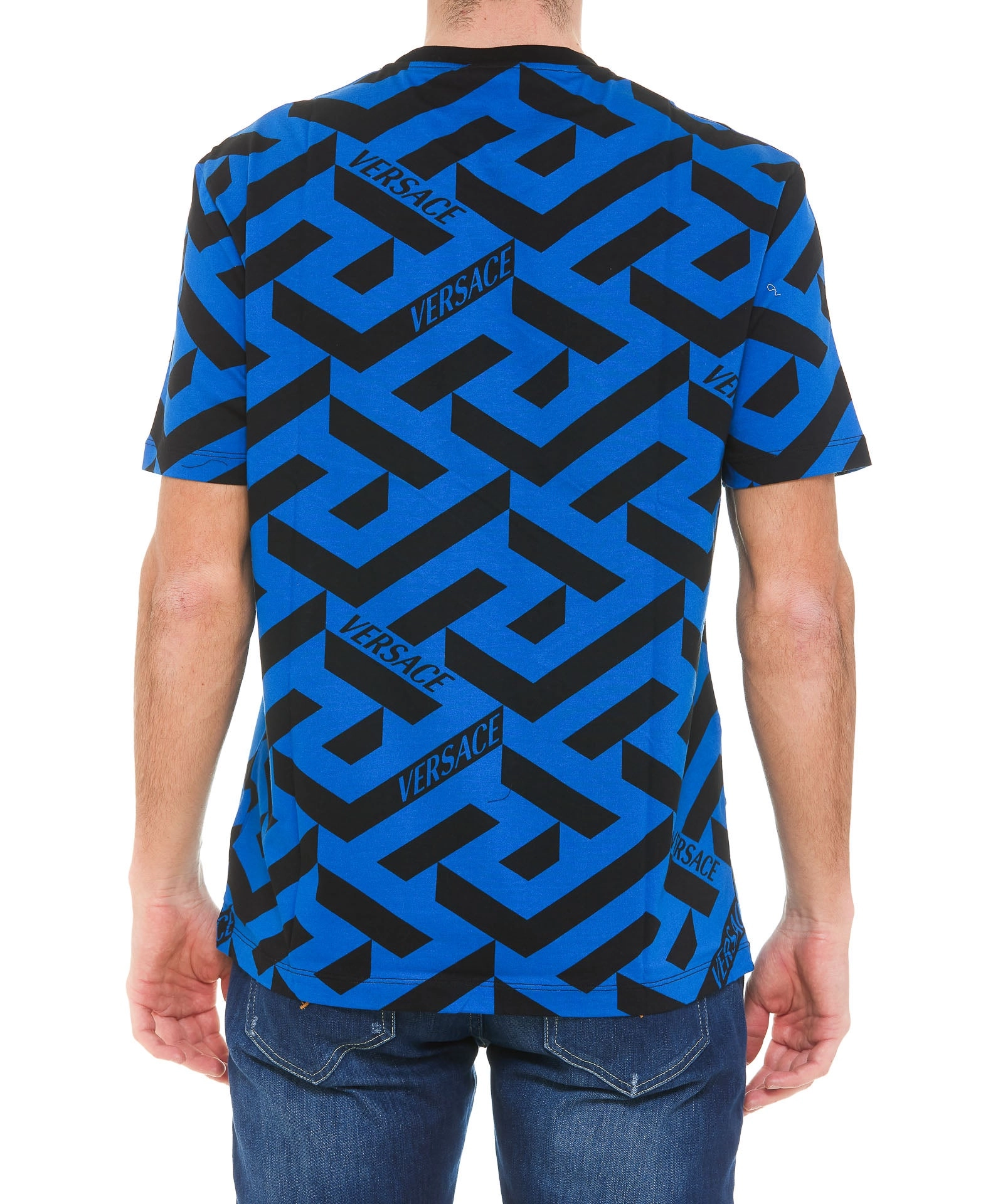 Versace La Greca Printed Crewneck T-Shirt