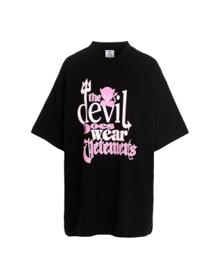 Vetements Slogan Printed Crewneck T-Shirt