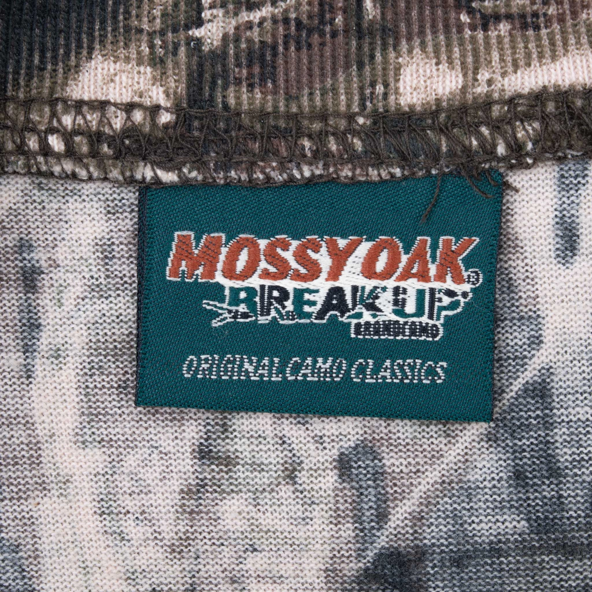 VINTAGE HUNTING MOSSY OAK BREAK UP CAMO LONG SLEEVE TEE SHIRT SIZE XL