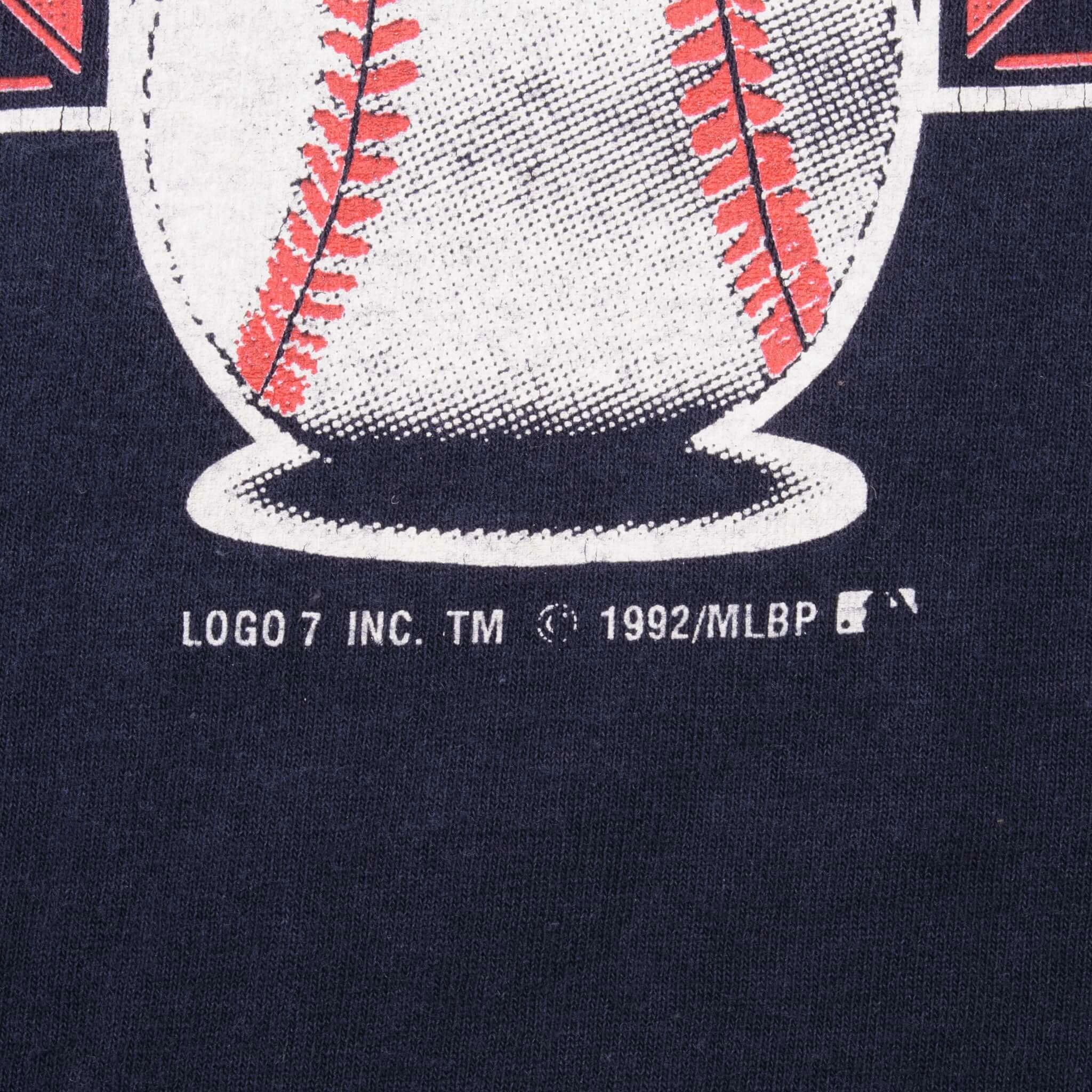 VINTAGE MLB ATLANTA BRAVES 1992 LOGO 7 TEE SHIRT XL MADE IN USA