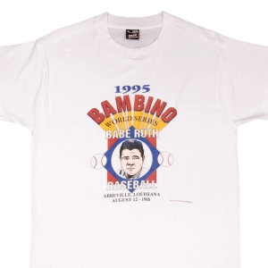 VINTAGE MLB BABE RUTH BAMBINO NY YANKEES 1995 TEE SHIRT SIZE LARGE MADE IN USA