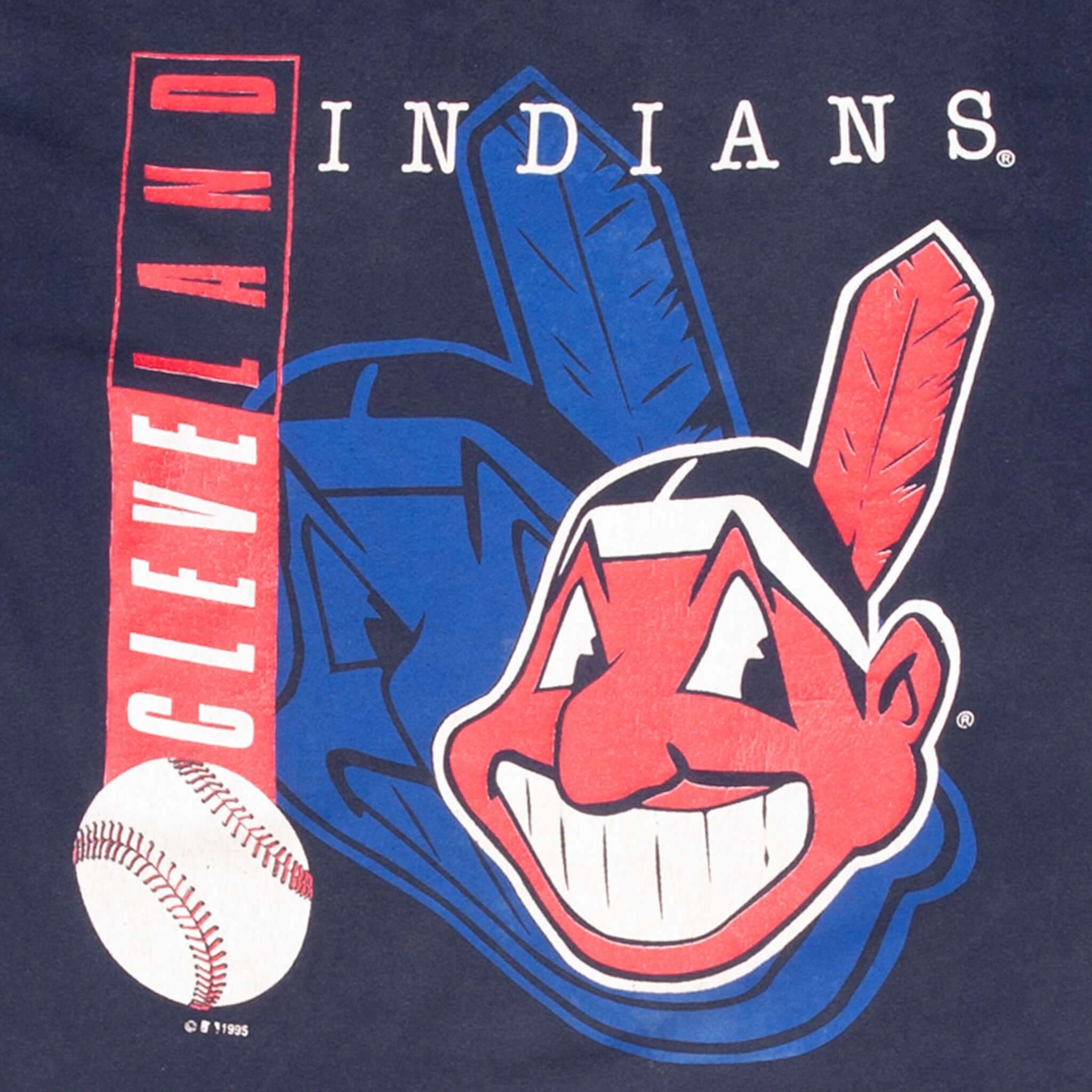 VINTAGE MLB CLEVELAND INDIANS 1995 TEE SHIRT SIZE MEDIUM