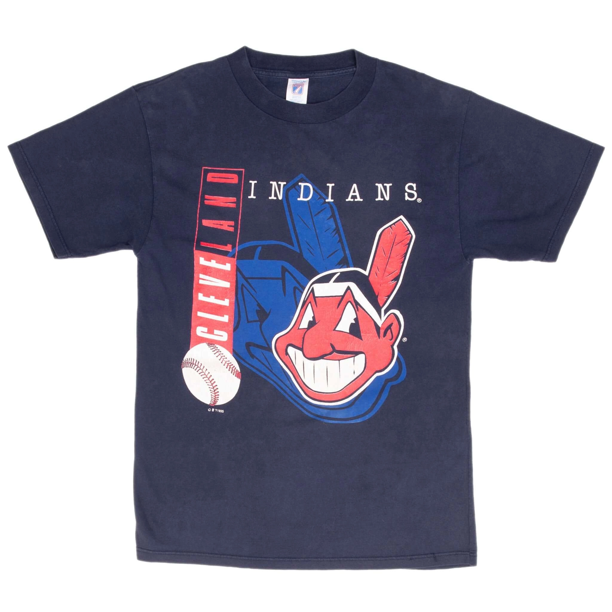 VINTAGE MLB CLEVELAND INDIANS 1995 TEE SHIRT SIZE MEDIUM