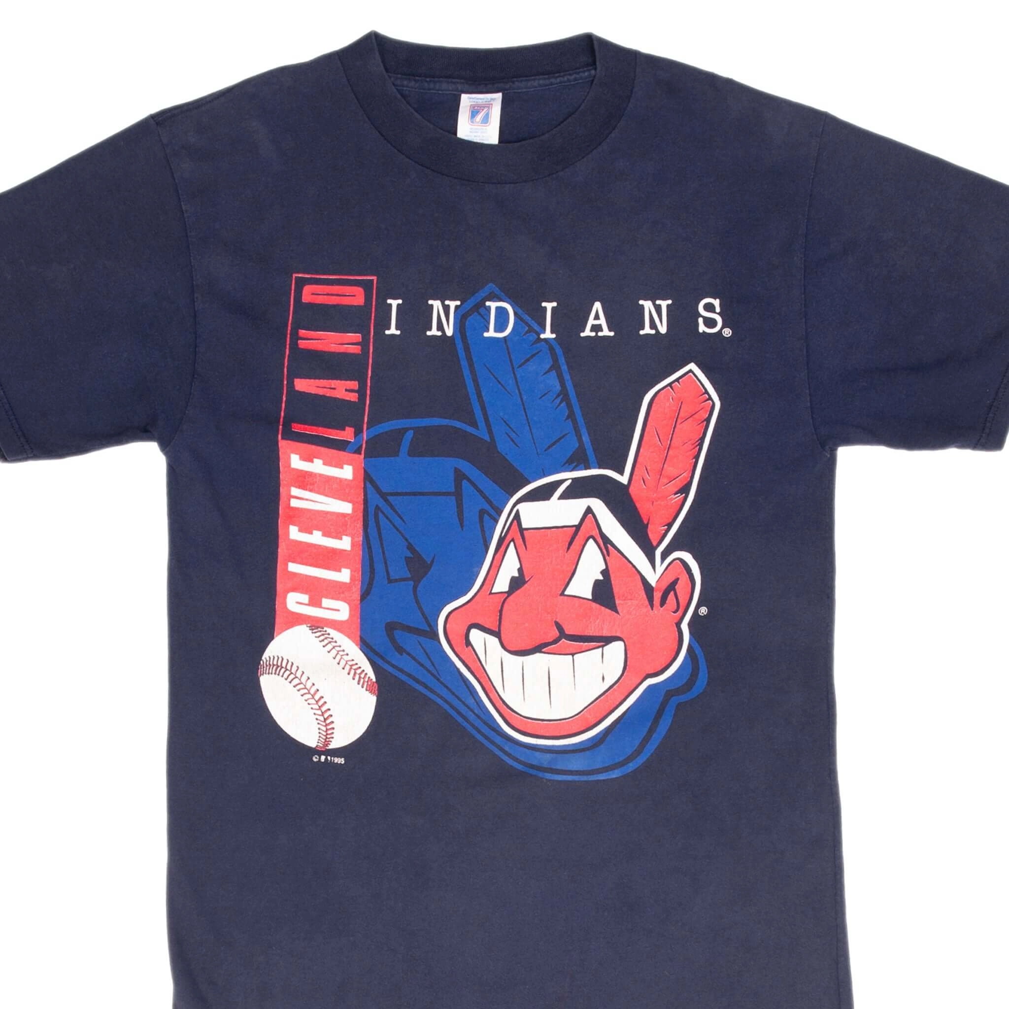 VINTAGE MLB CLEVELAND INDIANS 1995 TEE SHIRT SIZE MEDIUM