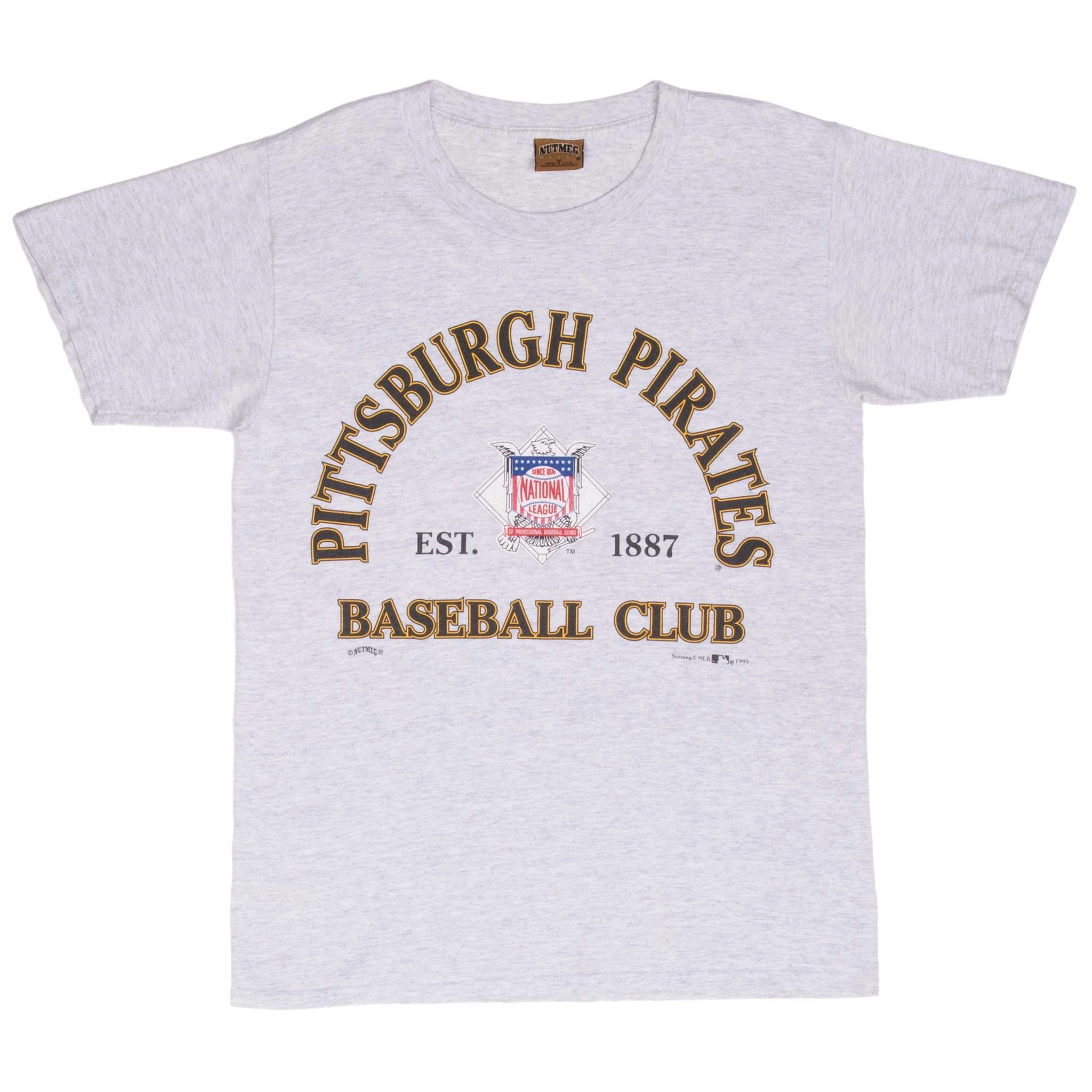 VINTAGE MLB PITTSBURGH PIRATES GREY TEE SHIRT 1993 MEDIUM MADE IN USA