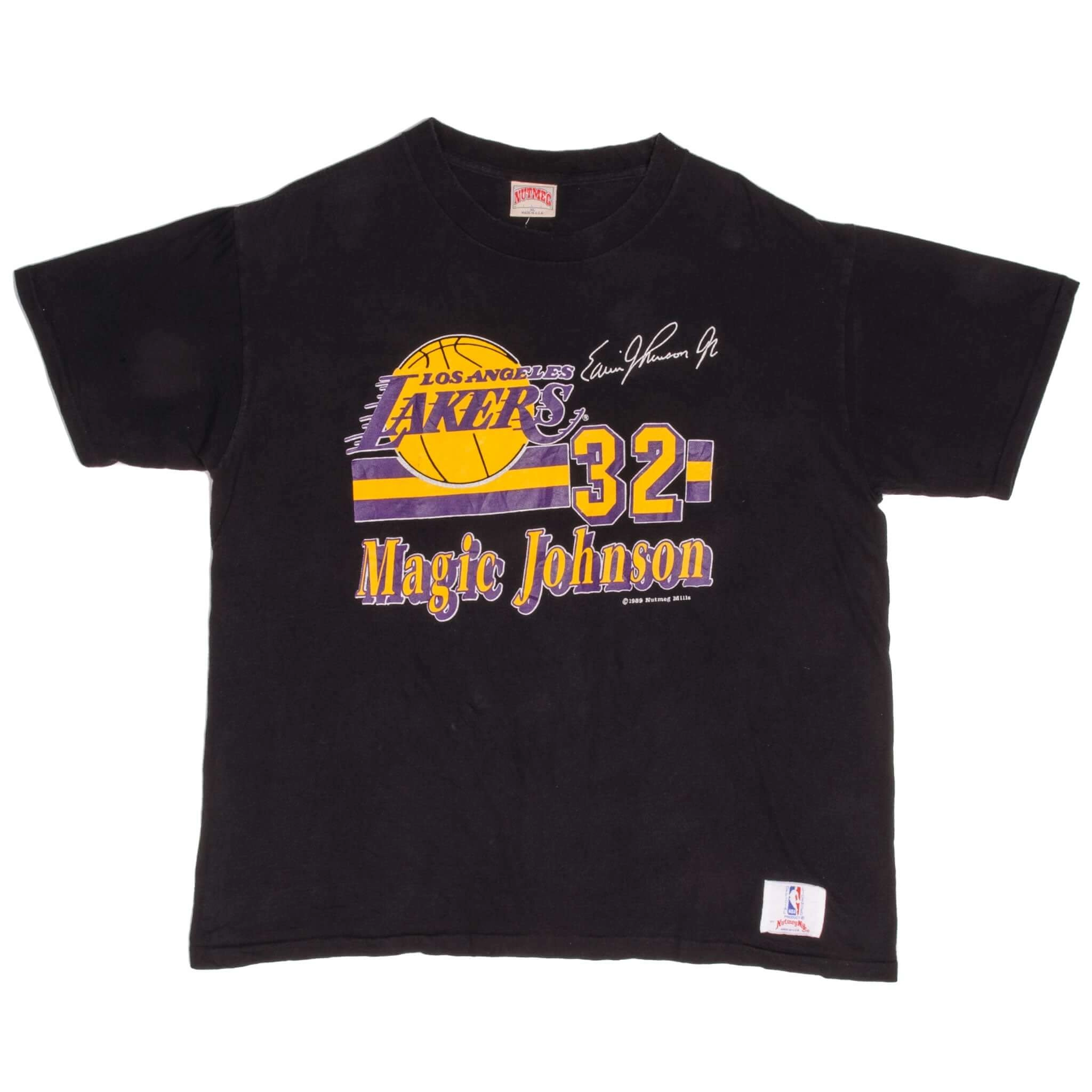 VINTAGE NBA LA LAKERS MAGIC JOHNSON TEE SHIRT 1989 XL MADE IN USA