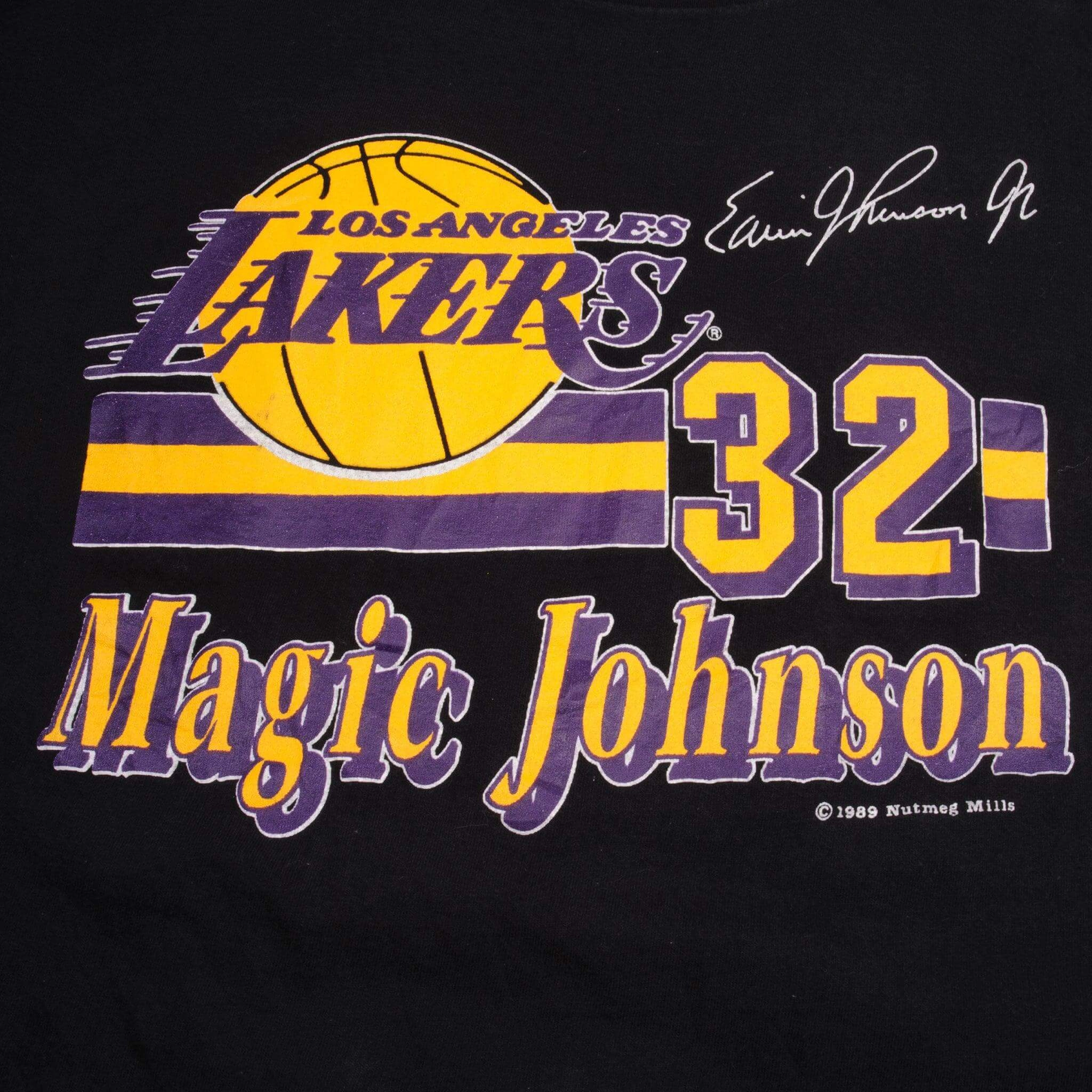VINTAGE NBA LA LAKERS MAGIC JOHNSON TEE SHIRT 1989 XL MADE IN USA