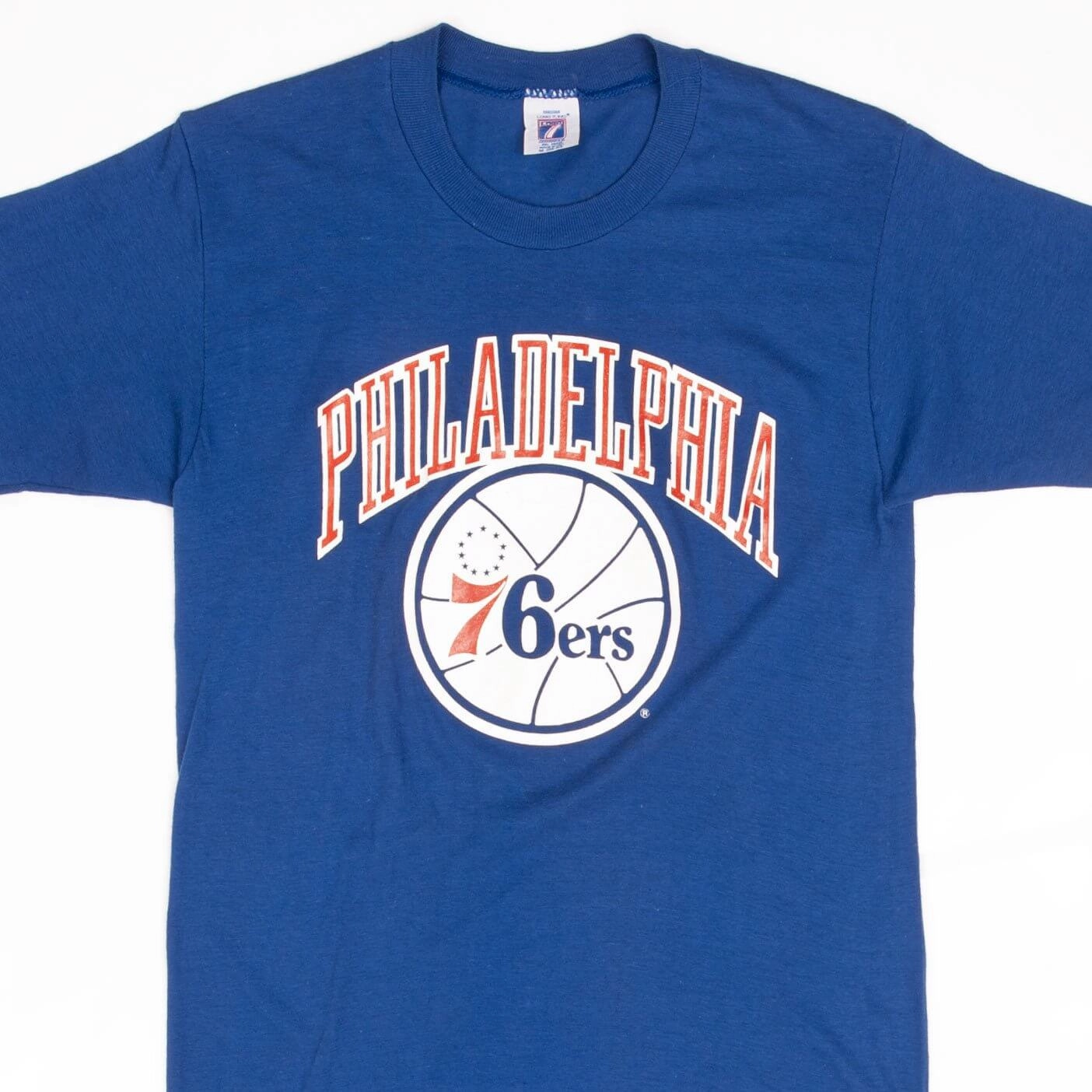 VINTAGE NBA PHILADELPHIA 76ERS TEE SHIRT 1980S SIZE SMALL MADE IN USA