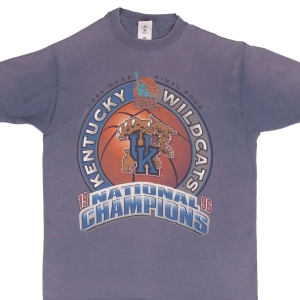 VINTAGE NCAA KENTUCKY WILDCATS BASKETBALL CHAMPIONS 1996 TEE SHIRT LARGE MADE US