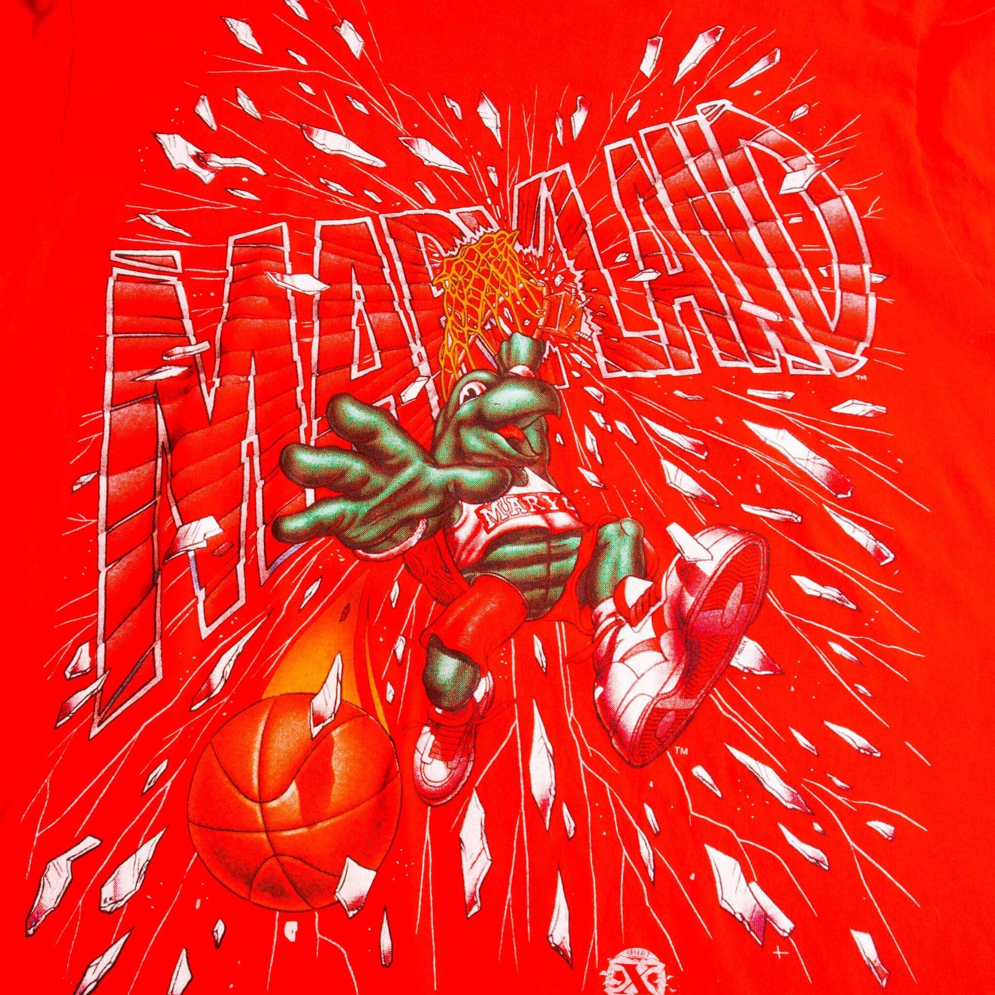 VINTAGE NCAA MARYLAND TERRRAPINS BASKETBALL 1990S TEE SHIRT SIZE XL MADE IN USA