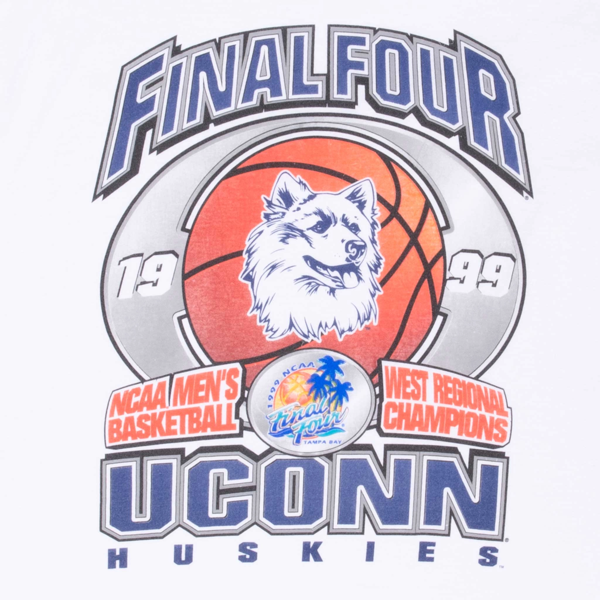 VINTAGE NCAA UCONN HUSKIES FINAL FOUR 1999 TEE SHIRT LARGE