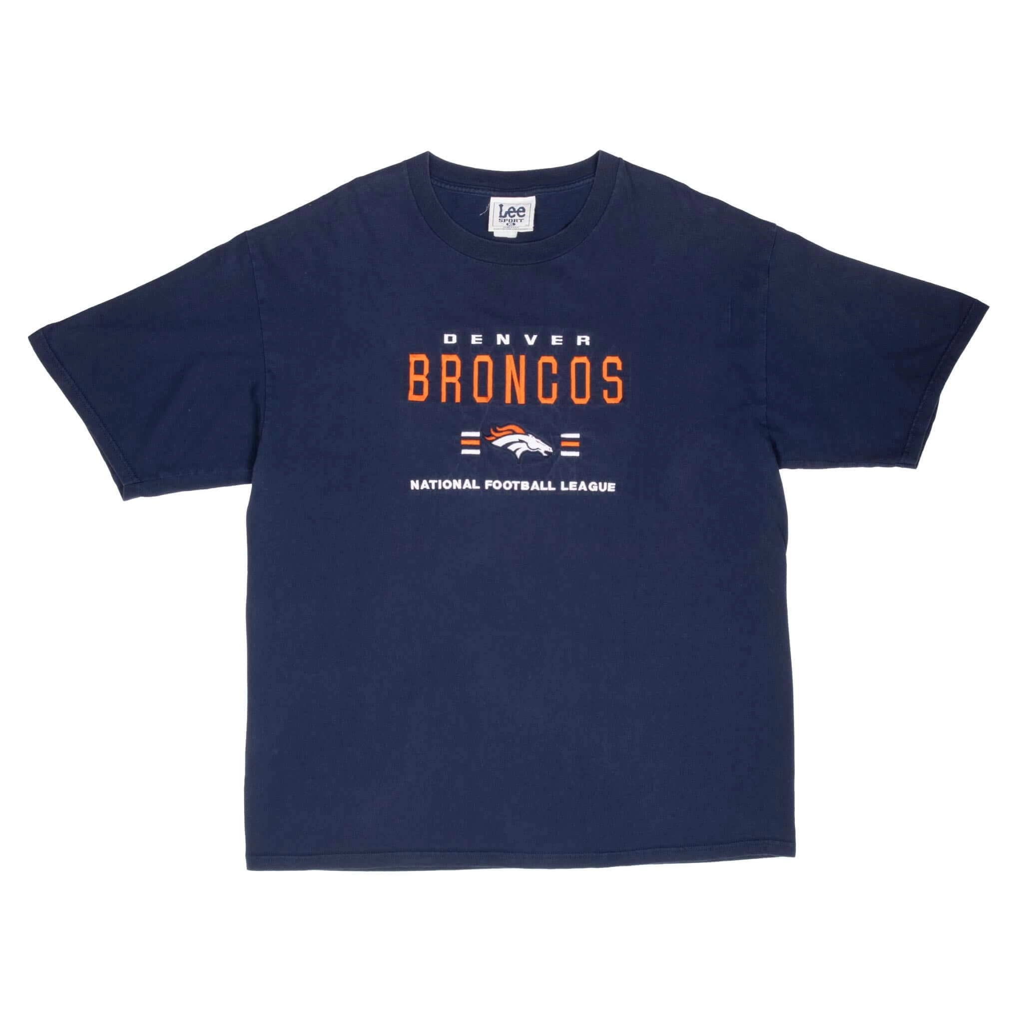 VINTAGE NFL DENVER BRONCOS EMBROIDERED 1990S TEE SHIRT XL MADE IN USA