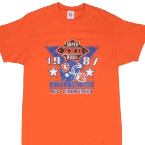 VINTAGE NFL DENVER BRONCOS SUPER BOWL XXII TEE SHIRT 1987 SIZE SMALL MADE IN USA