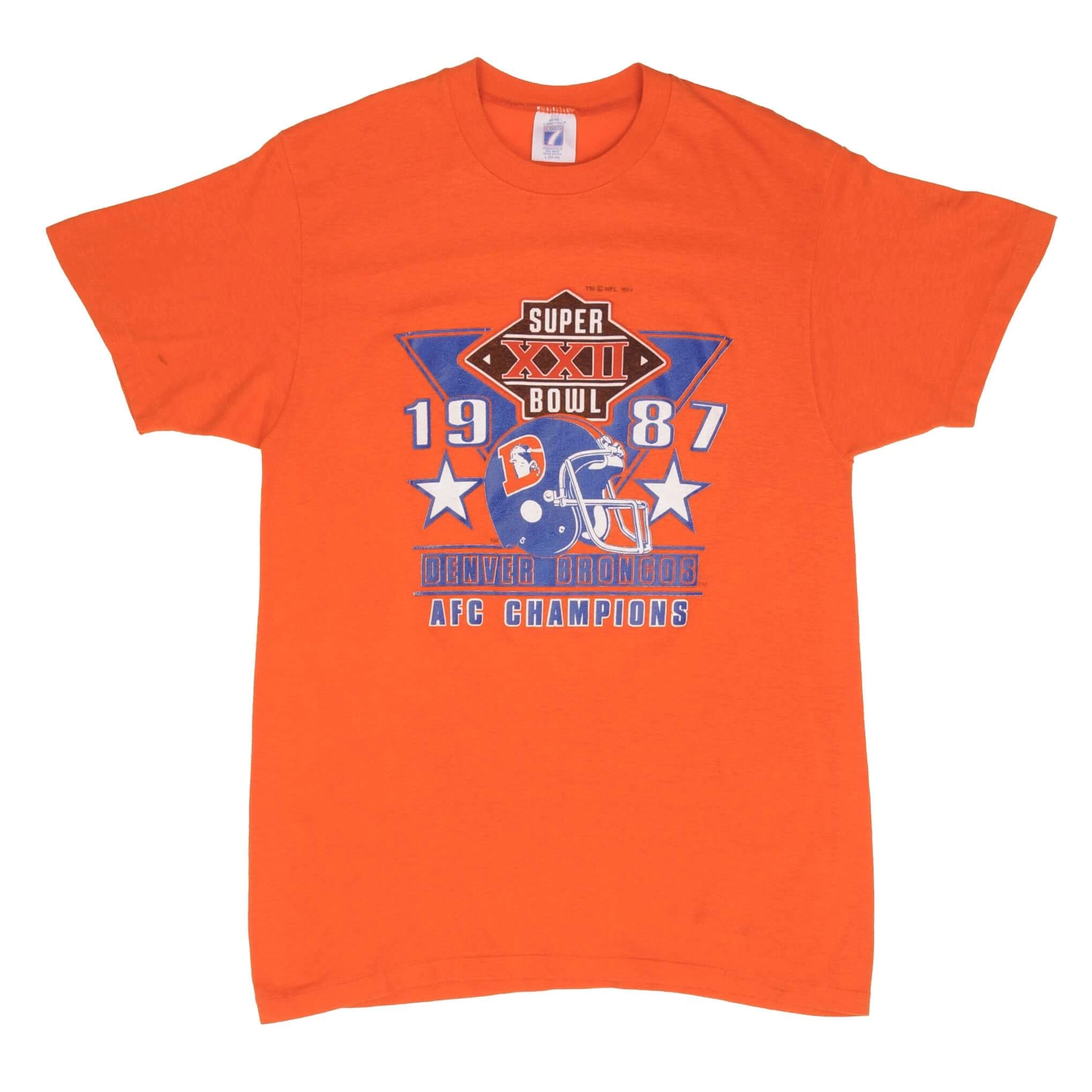 VINTAGE NFL DENVER BRONCOS SUPER BOWL XXII TEE SHIRT 1987 SIZE SMALL MADE IN USA