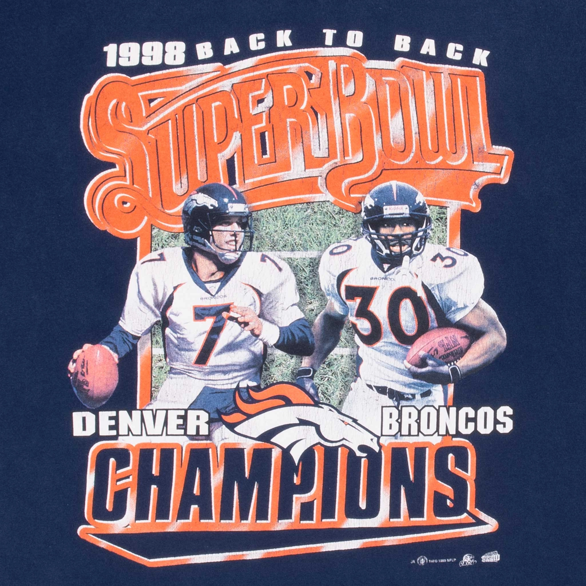 VINTAGE NFL DENVER BRONCOS SUPER BOWL XXXII CHAMPIONS 1998 TEE SHIRT SIZE XL