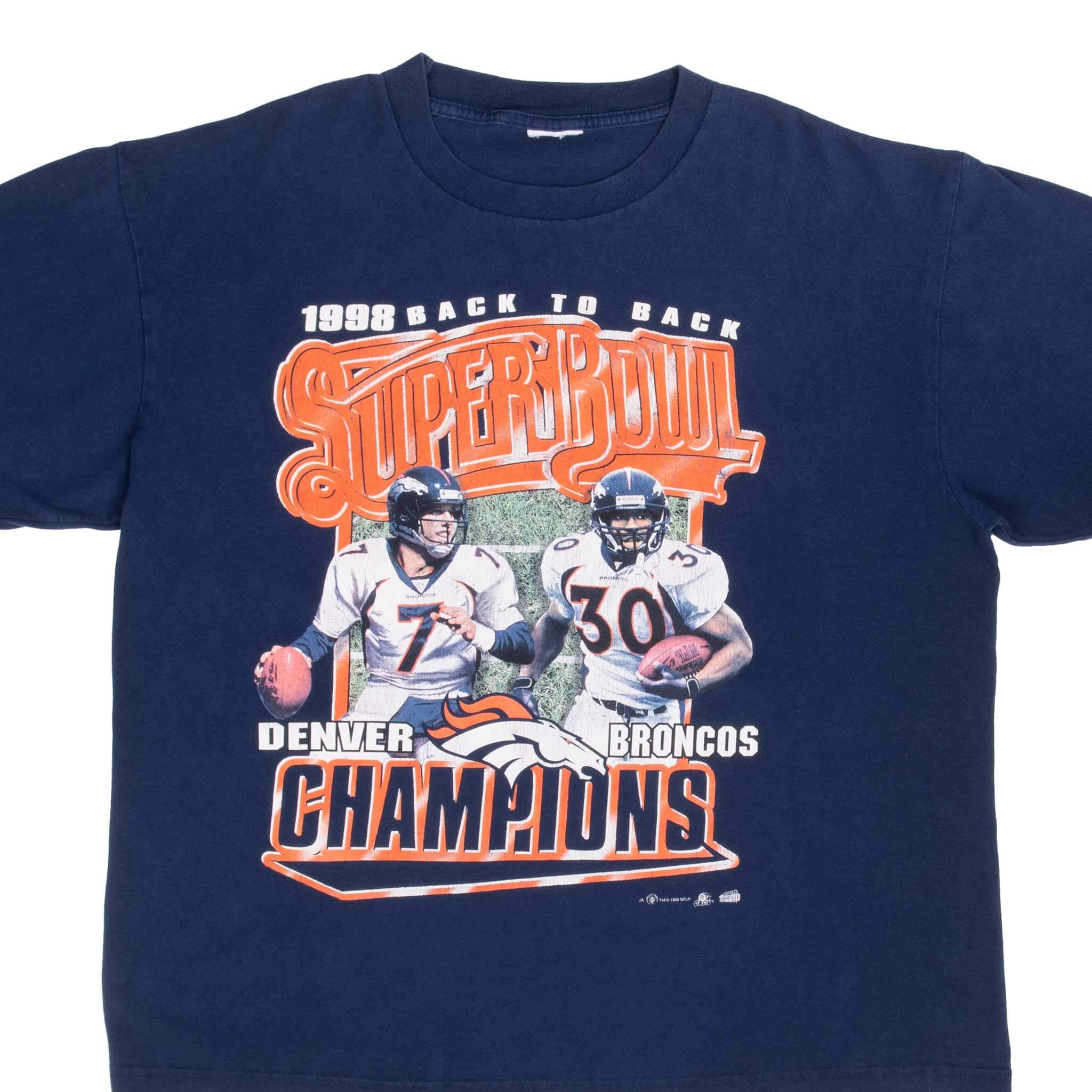 VINTAGE NFL DENVER BRONCOS SUPER BOWL XXXII CHAMPIONS 1998 TEE SHIRT SIZE XL