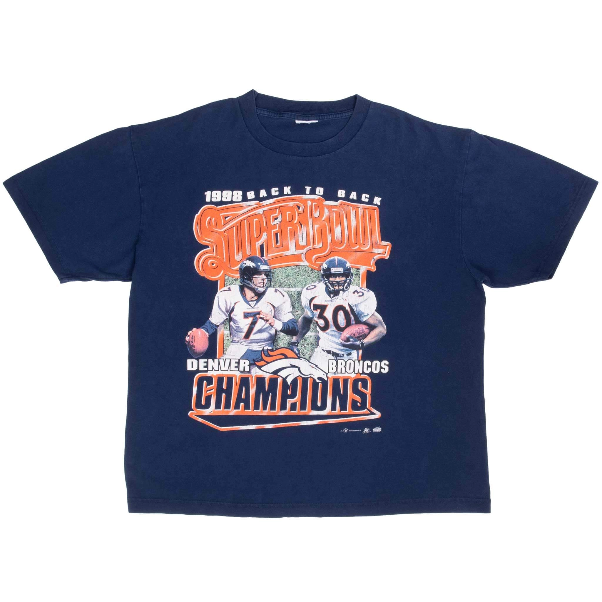 VINTAGE NFL DENVER BRONCOS SUPER BOWL XXXII CHAMPIONS 1998 TEE SHIRT SIZE XL