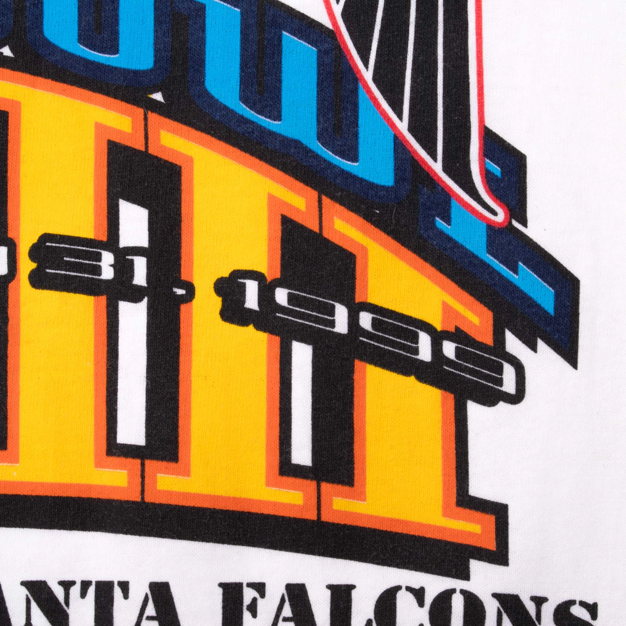 VINTAGE NFL FALCONS VS BRONCOS SUPERBOWL XXXIII 1999 TEE SHIRT LARGE MADE USA