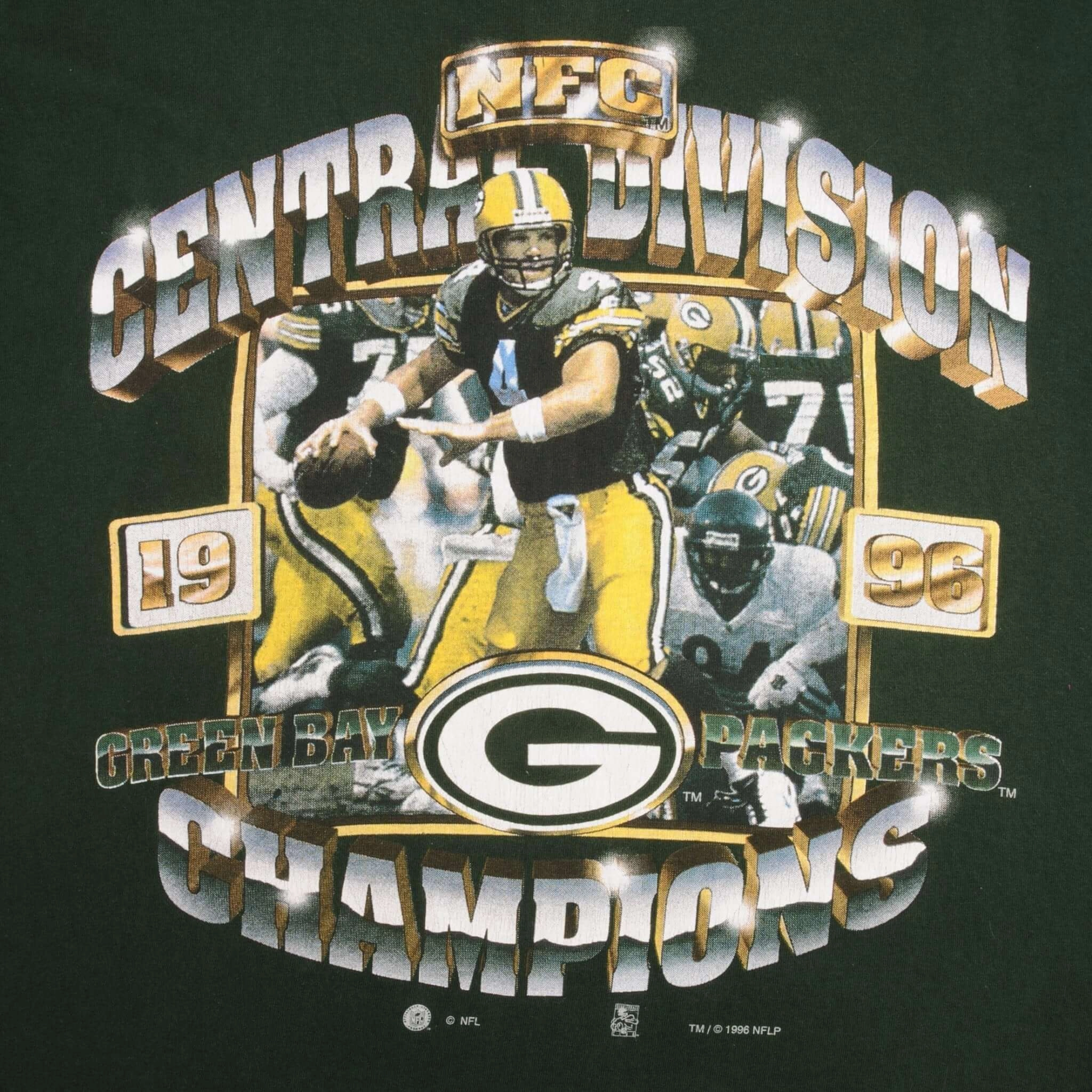 VINTAGE NFL GREEN BAY PACKERS NFC CHAMPIONS 1996 TEE SHIRT SIZE MEDIUM